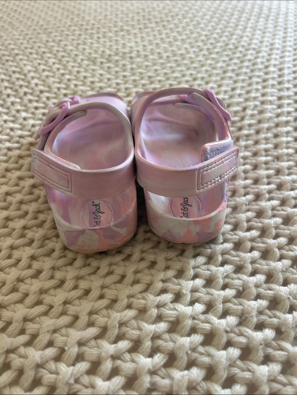 Cat & Jack Lilac and pink tie dye print Buckle Sandals